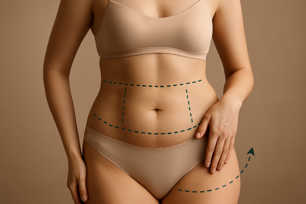 Dr. Ulas Bali consulting with a post-pregnancy patient about mommy makeover options